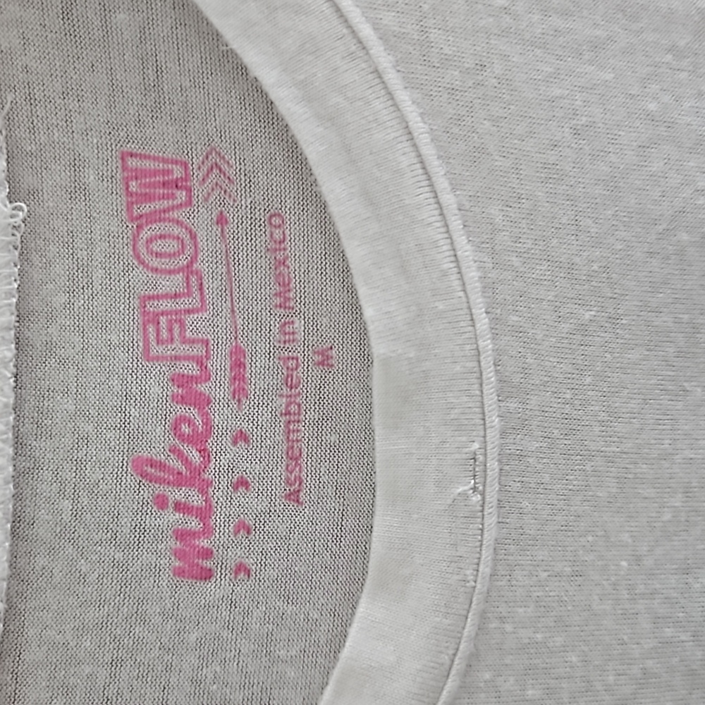 Miken Flow WILL SQUAT FOR TACOS  Tank Top Sleeveless Womens Medium White Gold - Picture 9 of 12